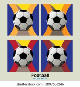 Football icon set in abstract background. Vector Illustration.
