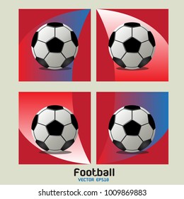 Football icon set in abstract background. Vector Illustration.
