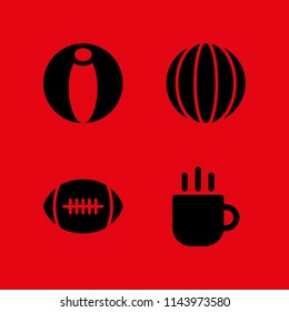 football icon set with cup, ball and american football vector icons for web and graphic design