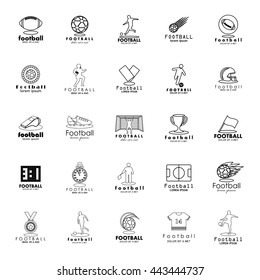 Football Icon Set - Isolated On White Background. Vector Illustration, Graphic Design. For Web, Websites, Print, Presentation Templates, Mobile Applications And Promotional Materials