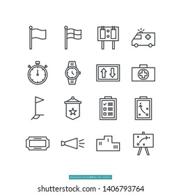 Football Icon Set Vector Illustration Logo Template