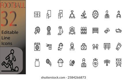 football icon set vector pack