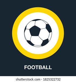 icono de fútbol - simple, vector, icono para el diseño de sitios web, aplicación móvil, ui. Ilustración vectorial