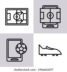 football icon, strategy icon, soccer icon, with line icon style, great for sports applications, or sports activities