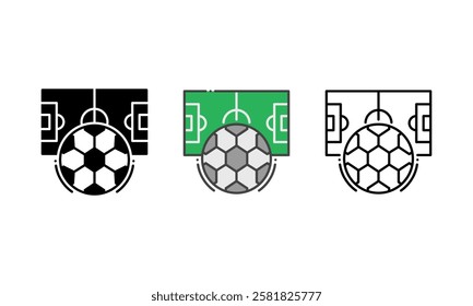 football icon - symbolizing the love for the sport and the hobby of playing football. vector icon with Outline, Glyph and Filled Outline Style