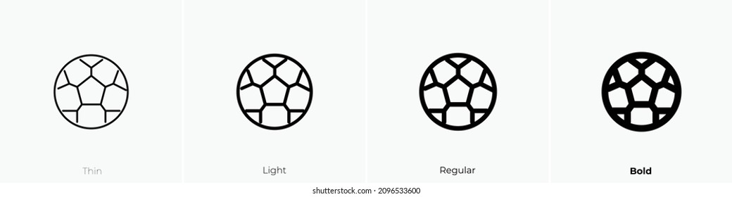 football icon. Thin, Light Regular And Bold style design isolated on white background