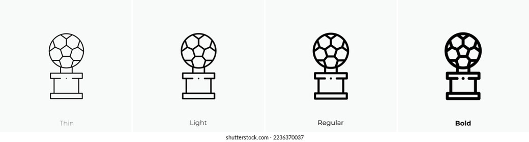 football icon. Thin, Light Regular And Bold style design isolated on white background