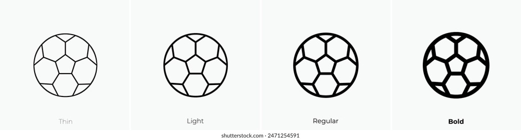 football icon. Thin, Light Regular And Bold style design isolated on white background