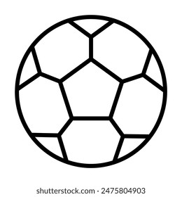 Icono de fútbol en línea delgada estilo Diseño gráfico de Ilustración vectorial