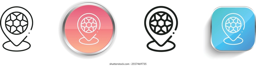 football icon. Thin Linear, Regular and Button Style Design Isolated On White Background