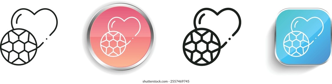 football icon. Thin Linear, Regular and Button Style Design Isolated On White Background