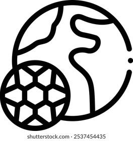 football icon. Thin Linear Style Design Isolated On White Background