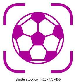 Football icon vector in focus. White background