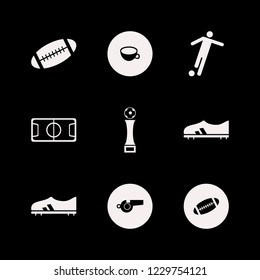 football icon. football vector icons set rugby ball, cup, whistle and football cup