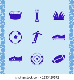 football icon. football vector icons set football shoe, grass, rugby ball and football game