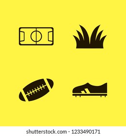 football icon. football vector icons set football shoe, rugby ball, football stadium and grass