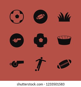 football icon. football vector icons set football stadium, grass, soccer ball and football ball