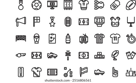 Football icons High-Quality Vector Icons Collection with Editable Stroke. Ideal for Professional and Creative Projects.