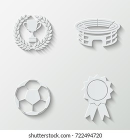 Football icons - paper  set