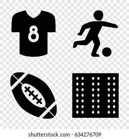 Football icons set. set of 4 football filled icons such as