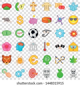 Football icons set. Cartoon style of 36 football vector icons for web for any design