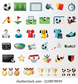 Football icons set. Soccer ball icons. Set of sport vector icons.