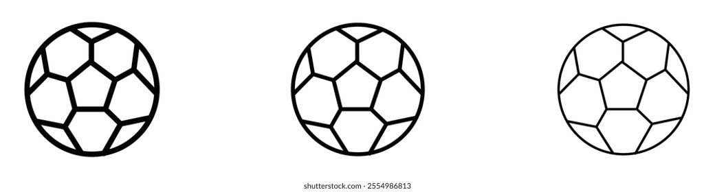 Football icons in tree different stroke sizes