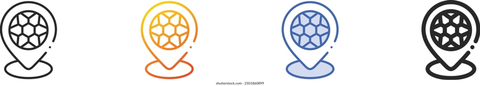 football icon.Thin Linear, Gradient, Blue Stroke and bold Style Design Isolated On White Background