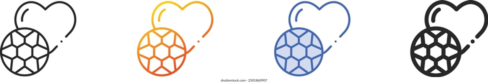 football icon.Thin Linear, Gradient, Blue Stroke and bold Style Design Isolated On White Background
