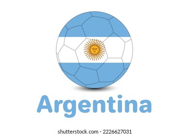 Ilustración de fútbol con bandera argentina