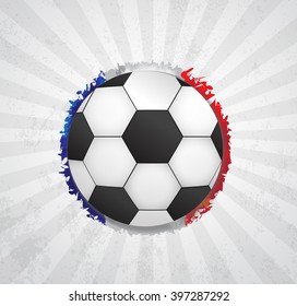  football illustration with ball and france flag 
