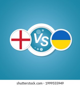Football illustration. England team vs Ukrainian team. Vector in flat design