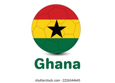 Football Illustration with Ghana Flag