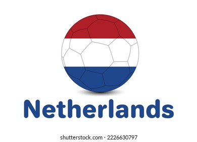 Football Illustration with Netherlands Flag