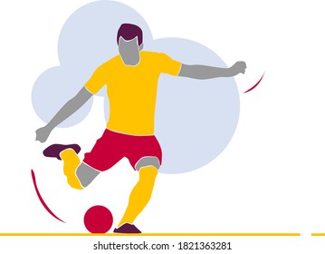 Football illustration.the player prepares to kick the ball