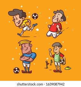 Football illustration set. file vector editable