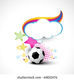 ilustración de fútbol con burbuja de pensamiento