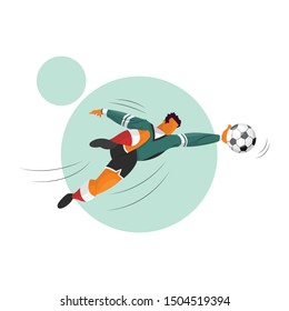Football Illustration. Vector Illustration Isolated On White Background 