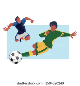 Football Illustration. Vector Illustration Isolated On White Background 