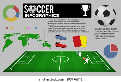 Infografische Elemente des Fußballs, Vektorgrafik