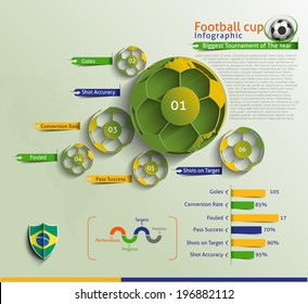 Football Infographic Vector Background. 