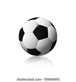 Football Isolated on white background , soccer ball reflection , sport game vector illustration