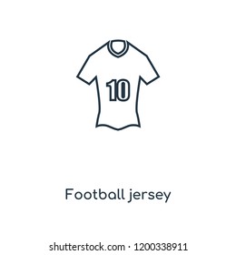 Football jersey concept line icon. Linear Football jersey concept outline symbol design. This simple element illustration can be used for web and mobile UI/UX.