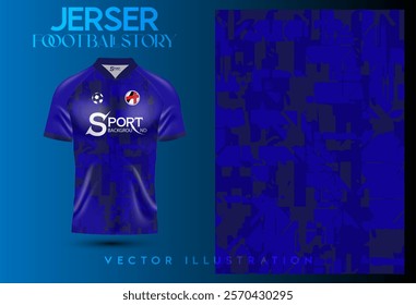 Football Jersey: The jersey is a deep blue or navy blue, which gives it a rich and formal feel. Embossed: The base of the jersey has a detailed graphic pattern, adding depth and interest.