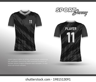Football jersey design. Front back t-shirt design. Templates for team uniforms. Sports design for football, racing, cycling, gaming jersey. Vector.