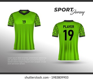 Football jersey design. Front back t-shirt design. Templates for team uniforms. Sports design for football, racing, cycling, gaming jersey. Vector.