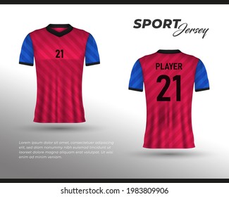 Football jersey design. Front back t-shirt design. Templates for team uniforms. Sports design for football, racing, cycling, gaming jersey. Vector.