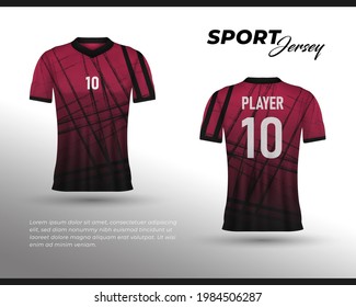 Football jersey design. Front back t-shirt design. Templates for team uniforms. Sports design for football, racing, cycling, gaming jersey. Vector.