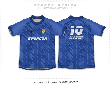 Football Jersey Design for Sport t-shirt, Soccer jersey mockup for football club. uniform front and back view.