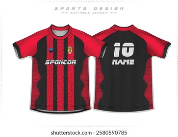 Football Jersey Design for Sport t-shirt, Soccer jersey mockup for football club. uniform front and back view.